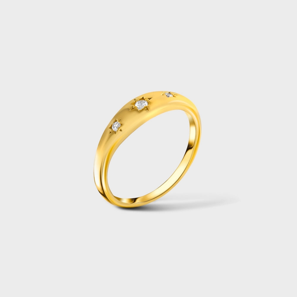 Thesis of Alexandria gold vermeil signet ring size 7